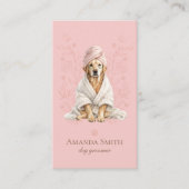 Dog Groomer Spa Cute Paw Labrador Business Card Visitekaartje (Voorkant)