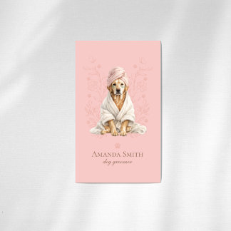 Dog Groomer Spa Cute Paw Labrador Business Card Visitekaartje