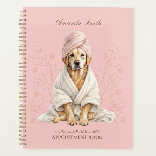 Dog Groomer Spa Personalized Appoitment Notebook Planner (Voorkant)