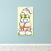 Dog Groomer Spa Robed Shih Tzu Cucumber Canvas Afdruk (Insitu (Houten vloer))