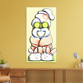 Dog Groomer Spa Robed Shih Tzu Cucumber Canvas Afdruk (Insitu (Woonkamer))