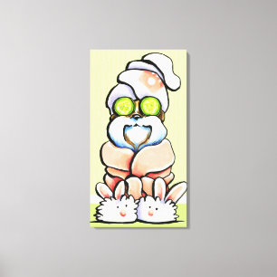 Dog Groomer Spa Robed Shih Tzu Cucumber Canvas Afdruk