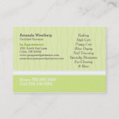 Dog Groomer Spa Robed Shih Tzu Cucumber Visitekaartje (Achterkant)