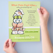 Dog Groomer Spa Shih Tzu Cucumber Coupon Ad Flyer (Hand)