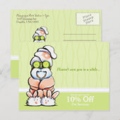 Dog Groomer Spa Shih Tzu Cucumber Coupon Mailer Briefkaart (Voorkant / Achterkant)