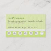 Dog Groomer Spa Shih Tzu Cucumber Klant Punch Klantenkaartje (Achterkant)