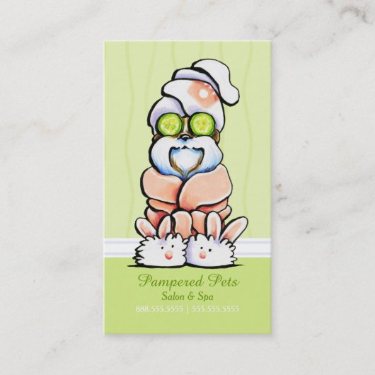 Dog Groomer Spa Shih Tzu Cucumber Klant Punch Klantenkaartje (Voorkant)