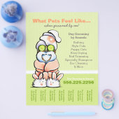 Dog Groomer Spa Shih Tzu Cucumber Scheurblad Flyer (Enkel)