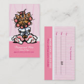 Dog Groomer Spa Yorkie Pink Benoeming Afsprakenkaartje (Voorkant / Achterkant)