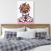 Dog Groomer Spa Yorkie Pink Canvas Afdruk (Insitu (Slaapkamer))