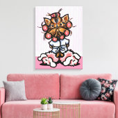 Dog Groomer Spa Yorkie Pink Canvas Afdruk (Insitu (Woonkamer))