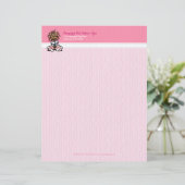 Dog Groomer Spa Yorkie Pink Persoonlijk Briefhoofd (Staand voorkant)