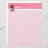 Dog Groomer Spa Yorkie Pink Persoonlijk Briefhoofd (Voorkant / Achterkant)