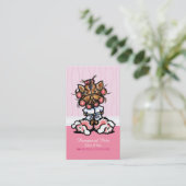Dog Groomer Spa Yorkie Pink Visitekaartje (Staand voorkant)