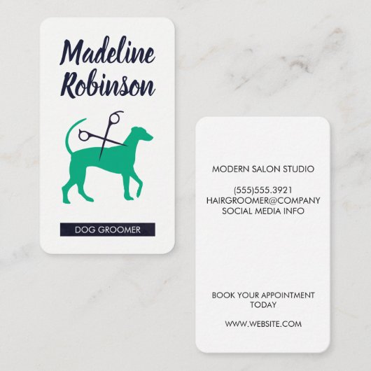 Dog Groomer | Stijllijst Afsprakenkaartje (Voorkant / Achterkant)