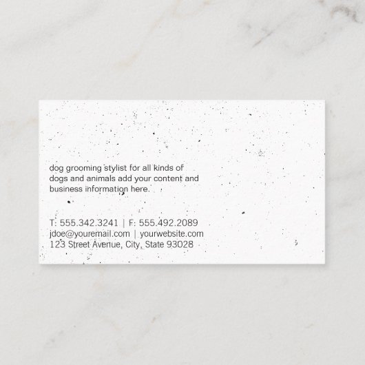 Dog Groomer Stylist Scharen Visitekaartje (Achterkant)