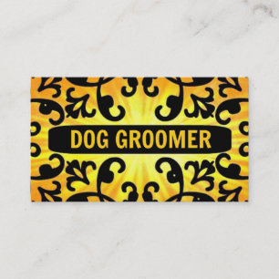 Dog Groomer Sunshine Damask Visitekaartje