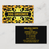 Dog Groomer Sunshine Damask Visitekaartje (Voorkant / Achterkant)