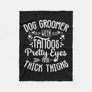 Dog Groomer Tattoos  Eyes Pet Grooming Puppy Fleece Deken