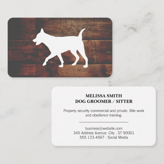 Dog Groomer | Trainer | Dierdieren | Hout Visitekaartje (Voorkant / Achterkant)