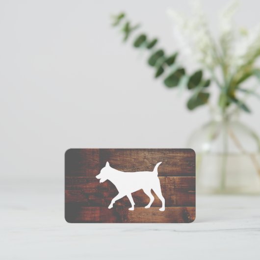 Dog Groomer | Trainer | Dierdieren | Hout Visitekaartje (Staand voorkant)