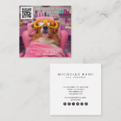  Dog Groomer Vierkante Visitekaartje (Voorkant / Achterkant)