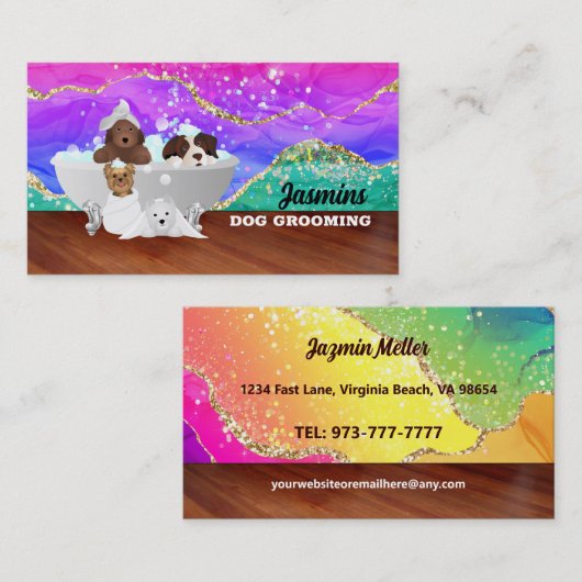 Dog Groomer Visitekaartjes (Voorkant / Achterkant)