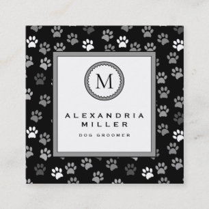 Dog Groomer Vlekken van dieren Monogram Vierkante Visitekaartje
