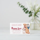 Dog Groomer Walker Sitter Loyalty Visitekaartje (Staand voorkant)