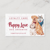 Dog Groomer Walker Sitter Loyalty Visitekaartje (Voorkant)
