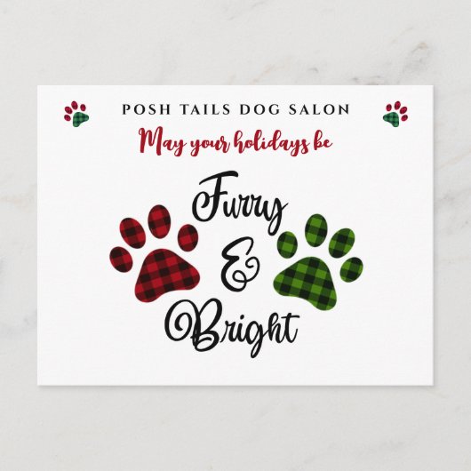 Dog Groomer Walker Vet Client Holiday Briefkaart (Voorkant)