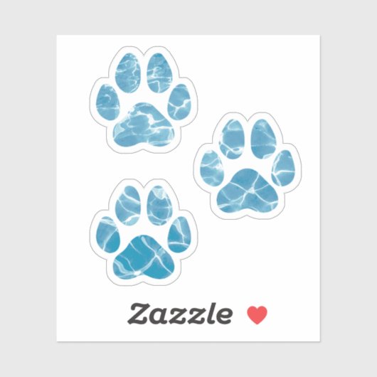 Dog Groomer Wash Paws Prints Waterverf Water Sticker (Vel)