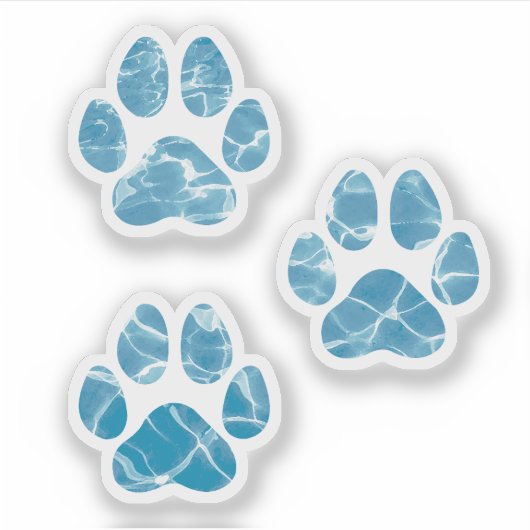 Dog Groomer Wash Paws Prints Waterverf Water Sticker (Voorkant)