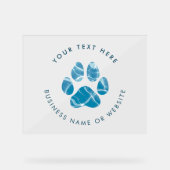 Dog Groomer Wash Water Paws Prints Promotioneel Acryl Bord (Voorkant)