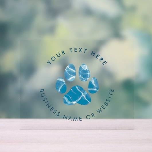 Dog Groomer Wash Water Paws Prints Promotioneel Acryl Bord (Neutraal)