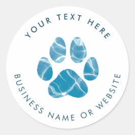 Dog Groomer Wash Water Paws Prints Promotioneel Ronde Sticker