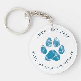Dog Groomer Wash Water Paws Prints Promotioneel Sleutelhanger