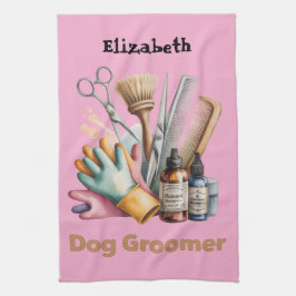 Dog Groomer Watercolor Personalized  Theedoek