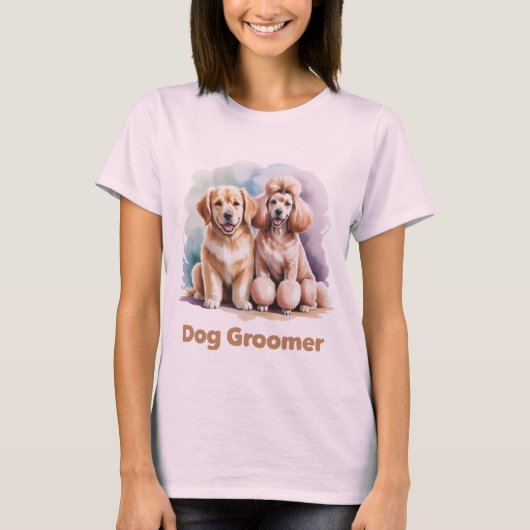 Dog Groomer Watercolor T-shirt (Voorkant)