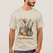 Dog Groomer Watercolor T-shirt (Voorkant)