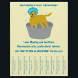 Dog Groomers Business Dog Groomers Scheuren uit St Flyer<br><div class="desc">Bevorder uw hond die zaken groomt met deze flits met scheuren van stroken met uw bedrijfsnaam en telefoonaantal. Het is een leuke illustratie van een hond die een doucheblauw pet draagt in een metalen wasband. Deze marketingflyer is perfect voor hondenboeren. Haal wat nieuwe klanten aan met deze professionele flyer met...</div>