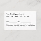 Dog Grooming Afspraak Herinnering Visitekaartjes (Achterkant)