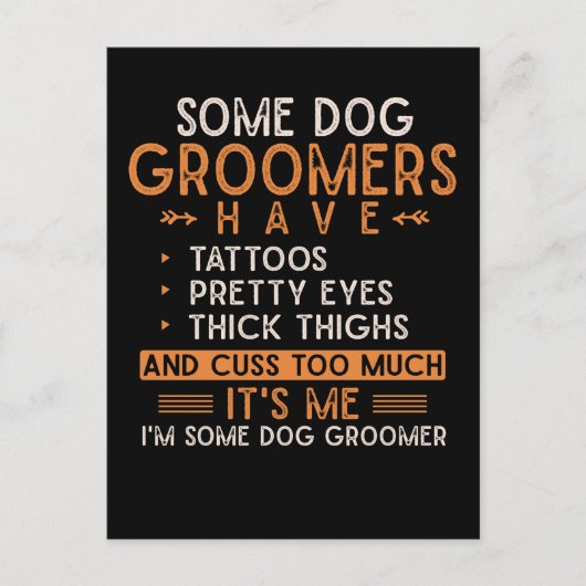 Dog Grooming Animal Tattooed Dog Groomer Briefkaart (Voorkant)