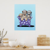 Dog Grooming Art Poster (Keuken)