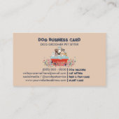 Dog Grooming Bath Bed Floral boho Visitekaartje (Achterkant)