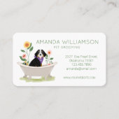 Dog Grooming Bernese Mountain Dog in Bathtub Visitekaartje (Voorkant)