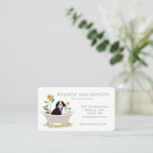 Dog Grooming Bernese Mountain Dog in Bathtub Visitekaartje (Staand voorkant)