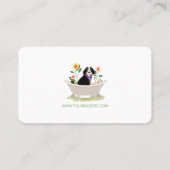 Dog Grooming Bernese Mountain Dog in Bathtub Visitekaartje (Achterkant)