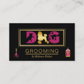 Dog Grooming Black Pink Appointkaart Afsprakenkaartje (Voorkant)