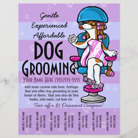 Dog Grooming.  blad voor promotietrans Flyer (Voorkant)
